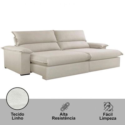 Sofá Filadélfia Linho 02 Módulos 80cm B25cm Meu Sofá Online A302 Linho Branco