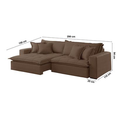 Sofá Zen Veludo 02 Módulos 120 Cm B25 Meu Sofá Online B016 Veludo Marrom