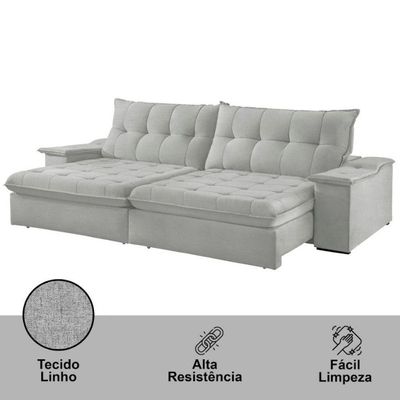 Sofá Lua Linho 02 Módulos 90 Cm B25cm Meu Sofá Online A230 Linho Cinza