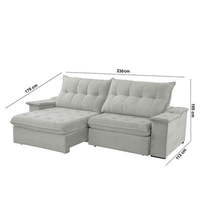 Sofá Lua Linho 02 Módulos 90 Cm B25cm Meu Sofá Online A230 Linho Cinza