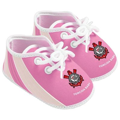 Chuteira Bebê Corinthians Rosa Oficial - Torcida Baby GG / Rosa