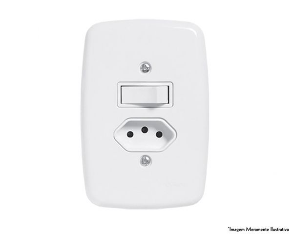 Interruptor Ideale Br 1 Par+Tom 2P+T C/Pl 10A 250V 3217 c/12pcs