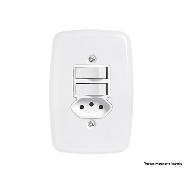 Interruptor Ideale Br 2 Simp+Tom 2P+T C/Pl 10A 250V 3219 c/12pcs