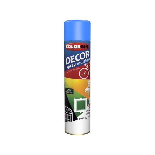 Tinta Spray Colorgin Decor Azul Med (Nr23-Onu 1950) c/6pcs