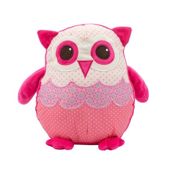 Coruja de Pelúcia Rosa Pink 27 Cm