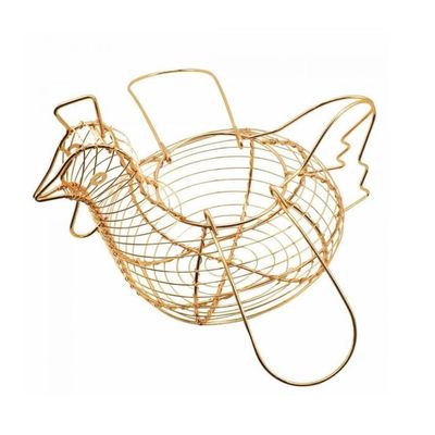Cesta Porta Ovos Bronze Galinha 22cm x 26cm