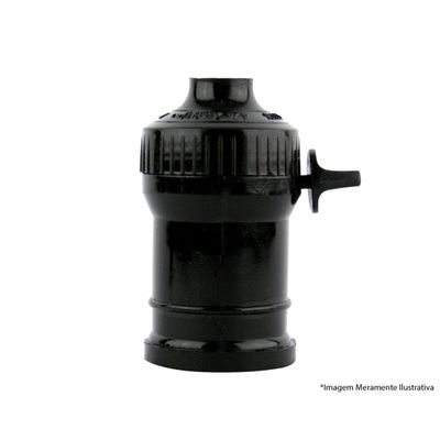Soquete Pendente C/Chave Termoplast Preto 43.05T c/10pcs