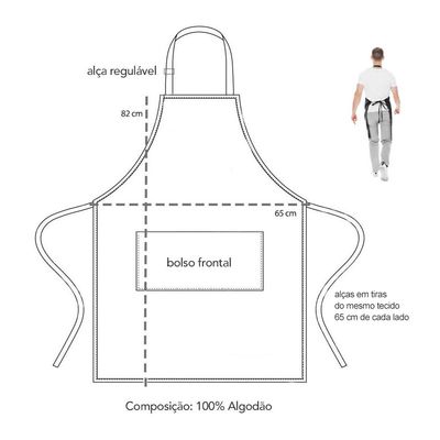 Avental Jeans e Chapeu de Cozinheiro Vermelho Kit Chef Cozinha