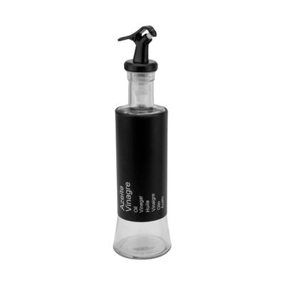 Kit 10 Azeiteiro Vinagreiro Recipiente em Vidro e Inox Preto com Bico Dosador