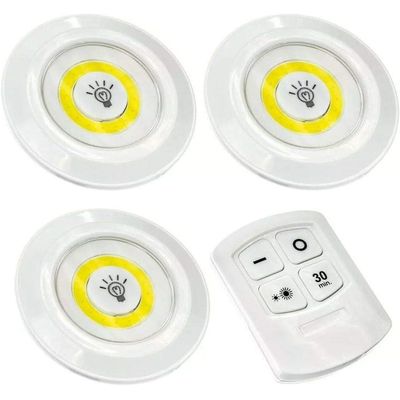 Kit 3 Lampadas Luminaria Led Controle Sem Fio Spot Remoto 15w SMD