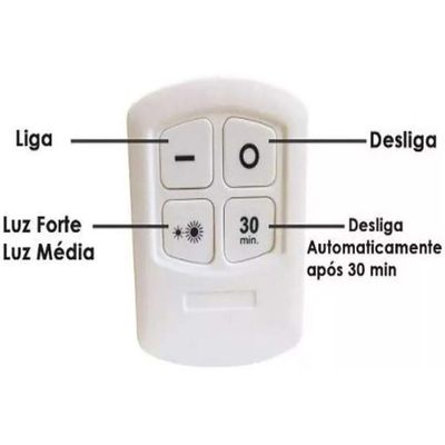 Kit 3 Lampadas Luminaria Led Controle Sem Fio Spot Remoto 15w SMD