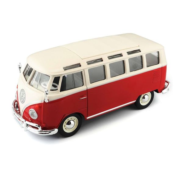 Miniatura - Carro - Volkswagen Van Samba - 1:25 - Maisto Special Edition - CREME/VERMELHO MAI31956