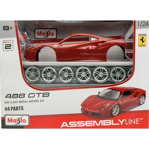Miniatura - Carro - Ferrari 488 Gtb - 1:24 - Kit De Montar - Maisto Assembly Line - Vermelho MAI39131