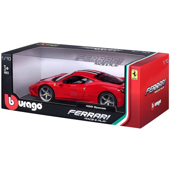 Miniatura - Carro - Ferrari 458 Specialle - 1:18 - Bburago Race & Play - VERMELHO BUR16002