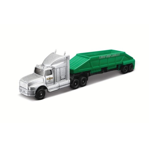 Miniatura - Caminhão - Highway Haulers  - Maisto Fresh Metal - Caçamba - Prata e Verde MAI15021