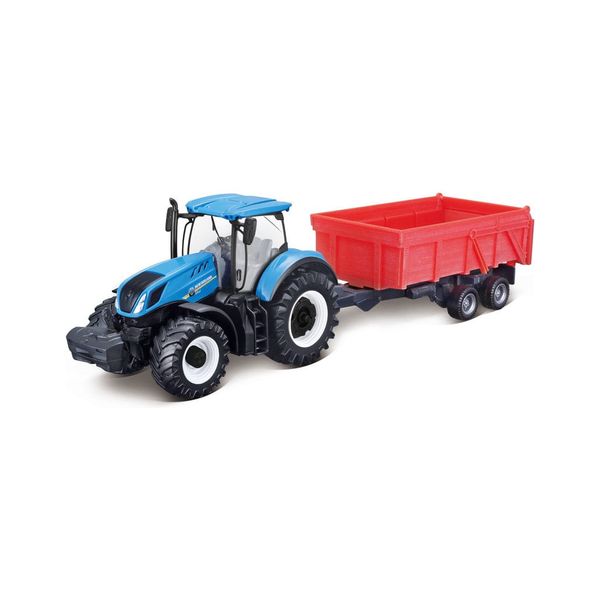Miniatura - Trator - T7.315 Tractor Tipping Trailer - New Holland - 1:32 - Bburago Farm BUR31658
