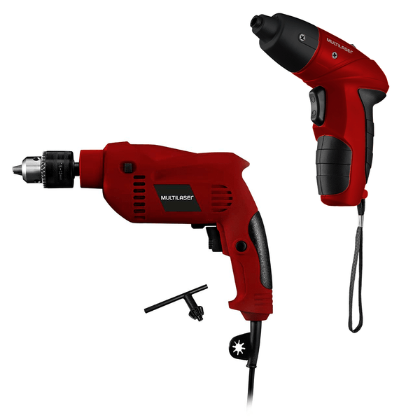 Combo Casa - Furadeira Elétrica de Impacto 127V-600W Vermelha e Parafusadeira Elétrica Bivolt LED e Kit com 11 Bits Vermelho - HO033K HO033K Combo Casa - Furadeira Elétrica de Impacto 127V-600W Vermelha e Parafusadeira Elétrica Bivolt LED e Kit com 11 Bits Vermelho - HO033K HO033K