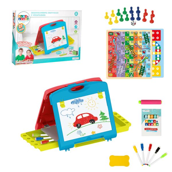 Lousa Magica Maleta 2 em 1 Play e Learn Multikids - BR1215 BR1215 Lousa Magica Maleta 2 em 1 Play e Learn Multikids - BR1215 BR1215