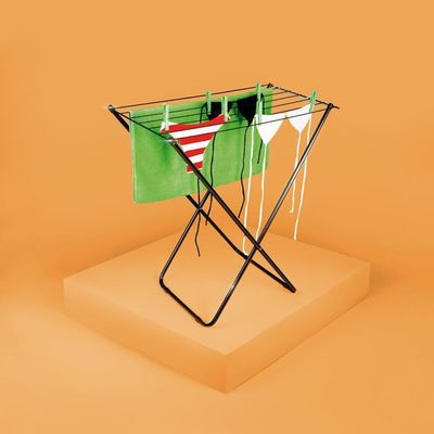 Varal De Chão Retrátil Slim Preto Mor