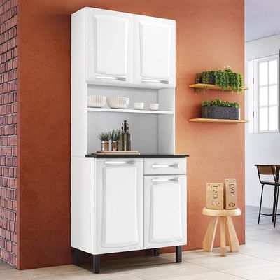 Armário De Cozinha Aço Compacto 4 Portas 1 Gaveta Itatiaia Pratika Branco