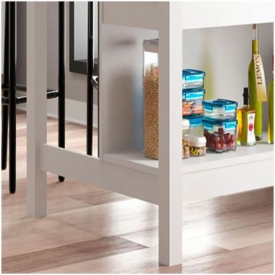 Ilha Cozinha Ditália 2 Prateleiras Branco Cd-1019