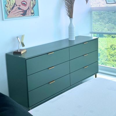 Cômoda Ditália 6 Gavetas Dm-243 Verde Oliva