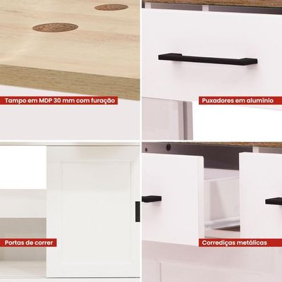 Gabinete Armário Banheiro Ditália Bn-04 Branco