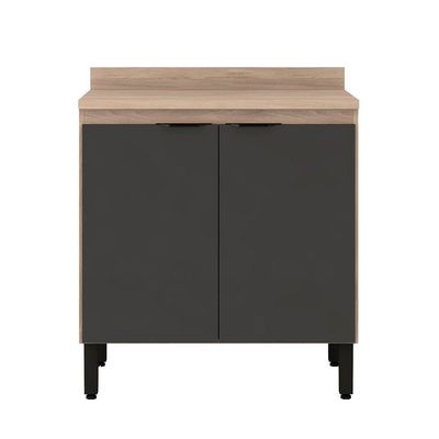 Balcão Firenze 80cm 2 Portas Com Tampo 93221 Demóbile Avena Touch E Grafito