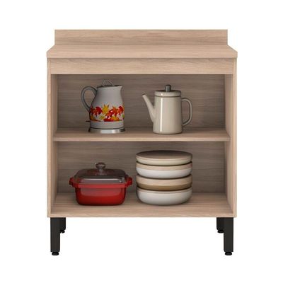 Balcão Firenze 80cm 2 Portas Com Tampo 93221 Demóbile Avena Touch E Grafito