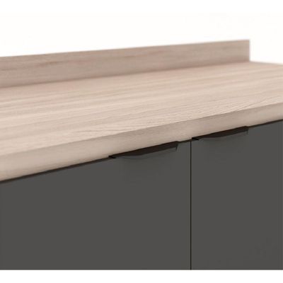 Balcão Firenze 80cm 2 Portas Com Tampo 93221 Demóbile Avena Touch E Grafito