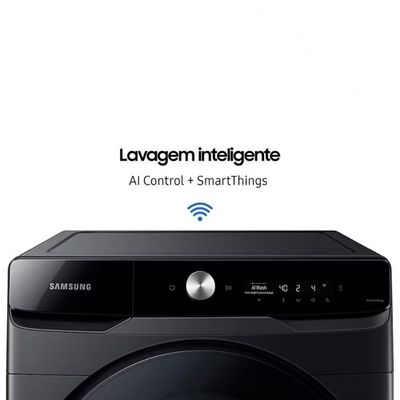 Lava e Seca Samsung WD18T Black Inox Smart com Digital Inverter e Ecobubble WD18T6500GV 18 e 10 kg Preto / 220V