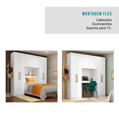 Guarda Roupa Casal 6 Portas 2 Gavetas Porto Branco Carraro