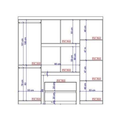 Guarda Roupa Casal 6 Portas 2 Gavetas Porto Branco Carraro