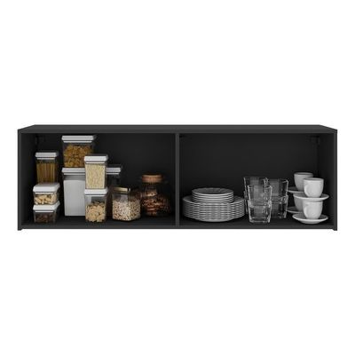 Armário De Cozinha Aéreo 4 Portas Multimóveis Mp2156 Preto Preto