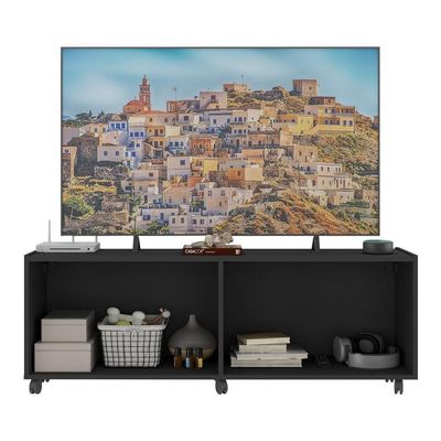 Rack Para Tv Até 50 Polegadas  E Rodízios Mp1069 Preto Preto