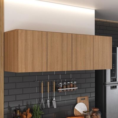 Armário De Cozinha Aéreo 4 Portas Multimóveis Mp2156 Rustic Rustic