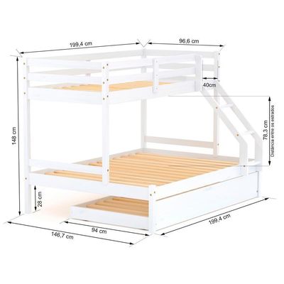 Treliche Casal/solteiro Slim Madeira Maciça Branco Housin
