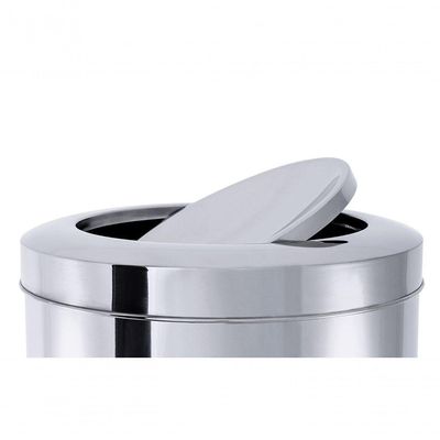 Lixeira Polido Tampa Basculante Para Pequenos Espaços 5,4l 18,5 X 20cm Linha Decorline Inox