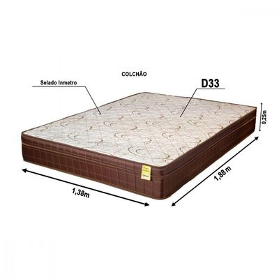 Colchão Casal De Espuma D-33 Dreemy Ultra138x188x25cm Marrom Com Branco Apolospuma Marrom/branco