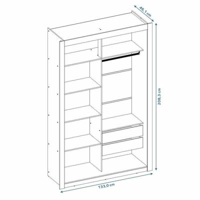 Closet Modulado 6 Gavetas Branco Amoudi Móveis Branco