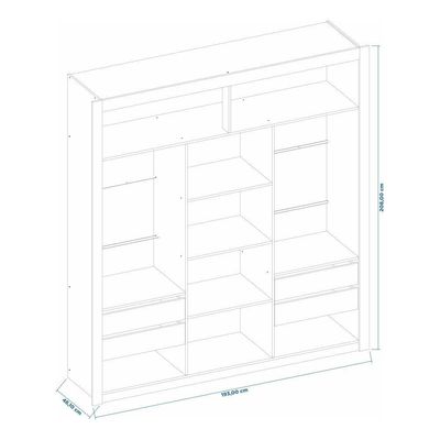 Closet Modulado 6 Gavetas Branco Amoudi Móveis Branco