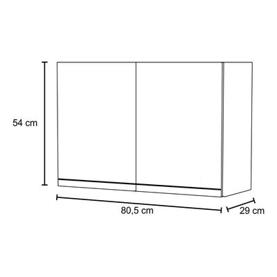 Armário Aéreo 80cm 2 Portas Califórnia Branco - Lumil Móveis