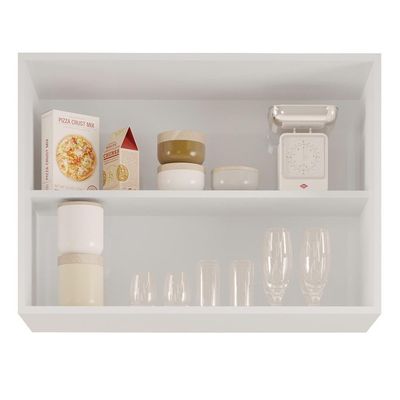 Armário Aéreo 80cm 2 Portas Califórnia Branco - Lumil Móveis