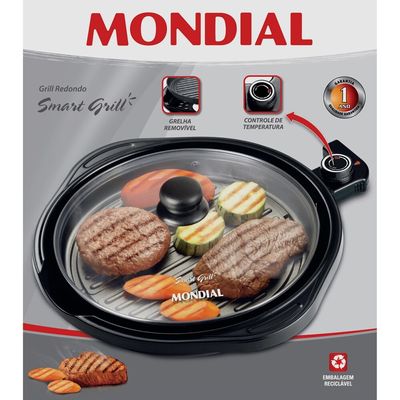 Grill Redondo Smart Grill G04 1200W Mondial Preto / 110V
