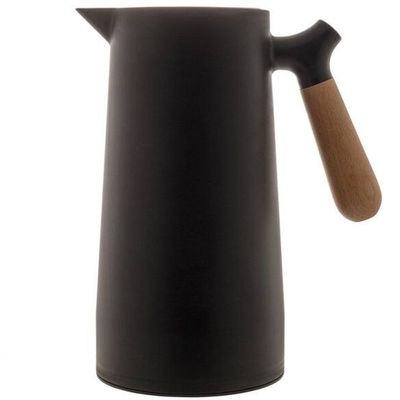 Garrafa Térmica Wolff Com Cabo Madeira Nórdica 1L Preto
