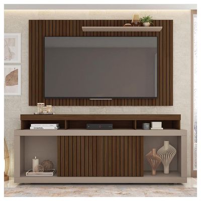 Rack Com Painel Para Tv Até 65 Polegadas Marrom Life Caemmun