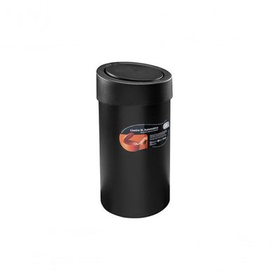 Lixeira Coza Plástica Click Preta 9 Litros 20 Cm De Diâmetro Por 39,5 Cm Preto
