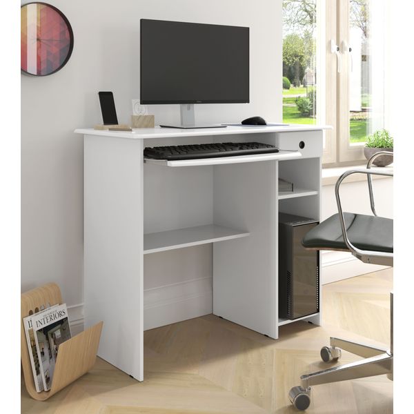 Mesa para Computador Dubai 1 gaveta 1 nicho cor Branco - Comprar Moveis em Casa Mesa para Computador Dubai 1 gaveta 1 nicho cor Branco - Comprar Moveis em Casa