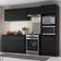 Armário De Cozinha Compacta 4 Peças Com Rodapé Mp2193 Made Multimóveis Preto Preto