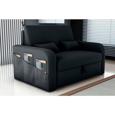 Sofá Cama Lady Day 2 Lugares Conforto Veludo Cinza Matrix Sala Com Baú